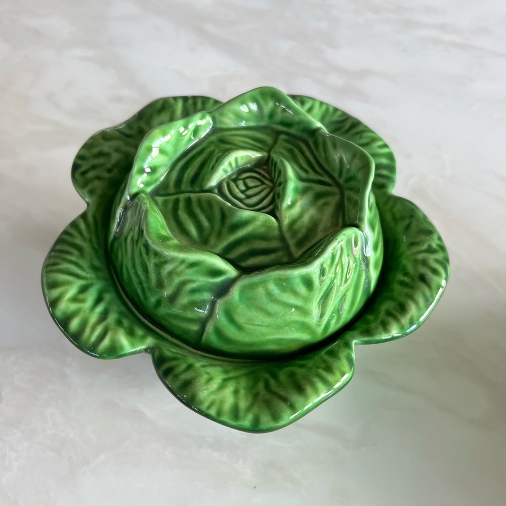 Green Ceramic Cabbage Bowl